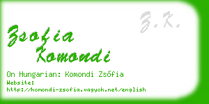 zsofia komondi business card