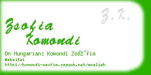 zsofia komondi business card